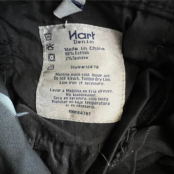 Hart Denim The Bandit Destroyed BF Cuff Distressed Black Jeans Size 25 - Picture 6 of 7